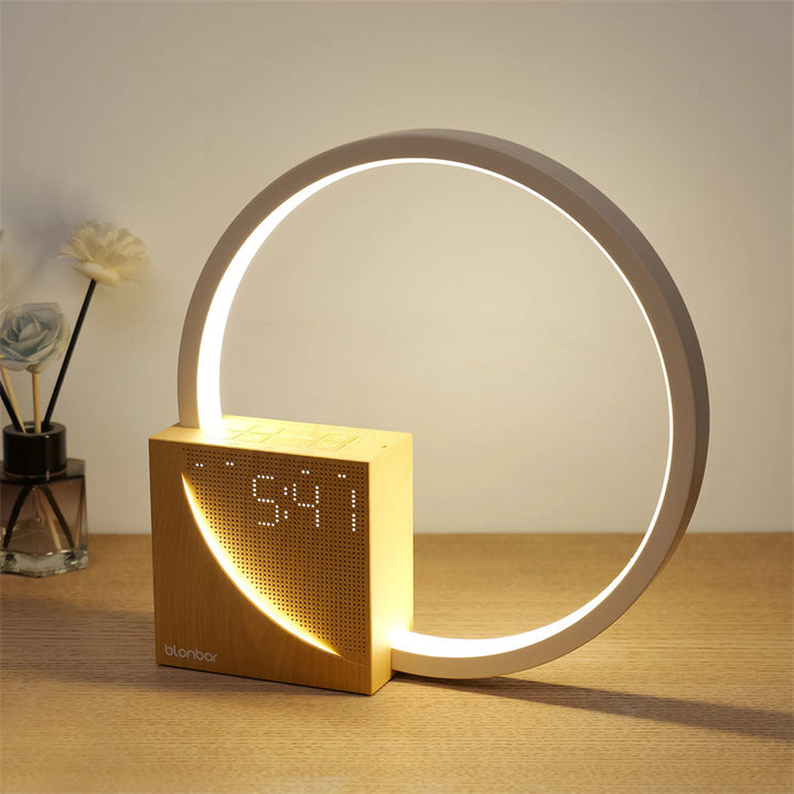 4-in-1 LED Wake-Up Light Alarm Clock with Natural Sounds & Desk Lamp