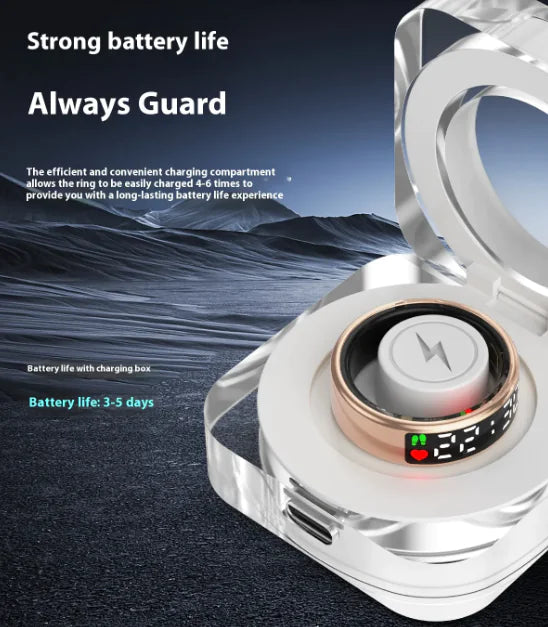 Smart Ring with Display Screen – Heart Rate, Sleep & Fitness Tracker with Gesture Control