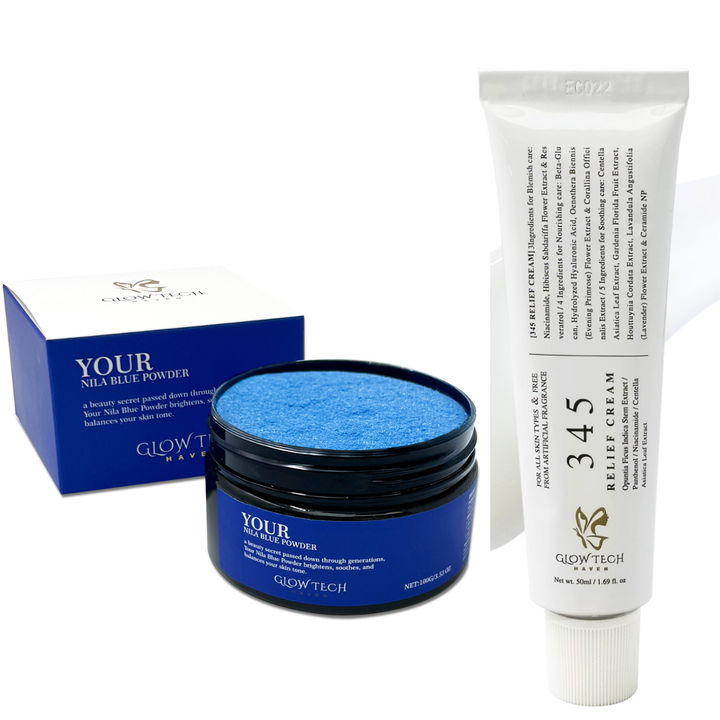 Nila Powder & 345 Relief Cream Bundle | GlowTechHaven