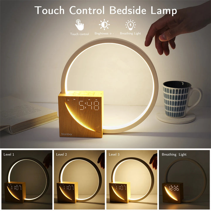 4-in-1 LED Wake-Up Light Alarm Clock with Natural Sounds & Desk Lamp